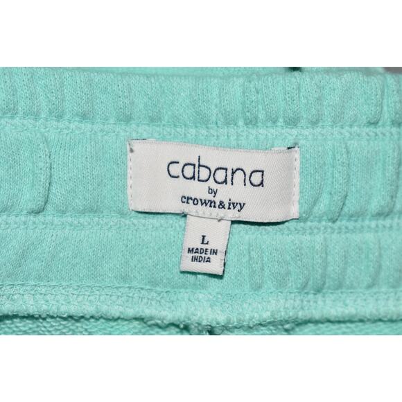 CABANA BY CROWN & IVY NEW $48 Blue White Tie-Dye Joggers Sweatpants Large - Picture 3 of 3